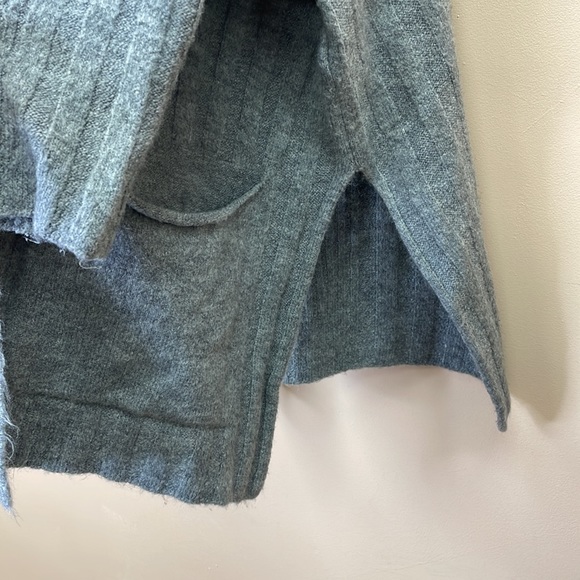 NWOT Topshop Open Oversized Ribbed Cardigan Pockets Boho Stretch Gray Small - Picture 7 of 12